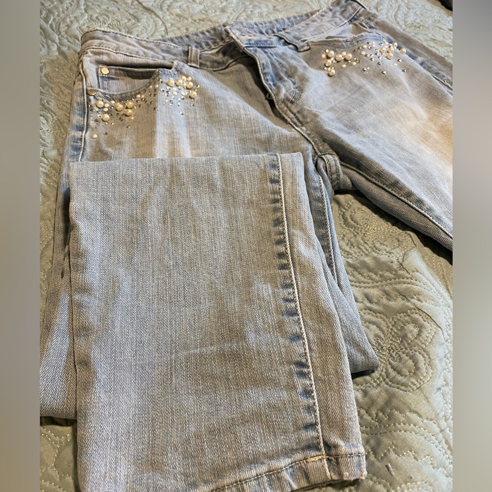 Jennifer Lopez boyfriend light washed jeans straight - size 2